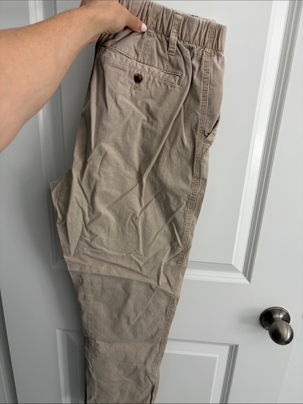 Old Navy Women's Tan Elastic-Waist Trousers
